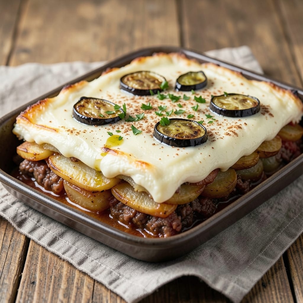 Beef and Potato Moussaka Recipe: Layered Eggplant and Spiced Meat Magic
