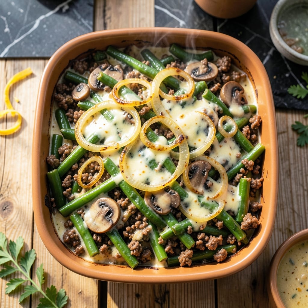 Beef and Green Bean Casserole Recipe: Crispy Top, Creamy Cheese Magic