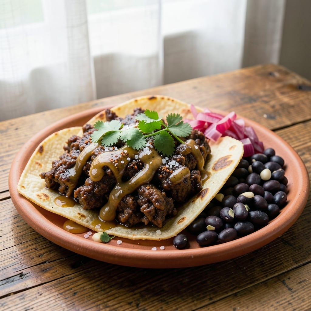 Beef and Bean Tacos Recipe: Spiced Ground Beef and Smoky Black Bean Filling