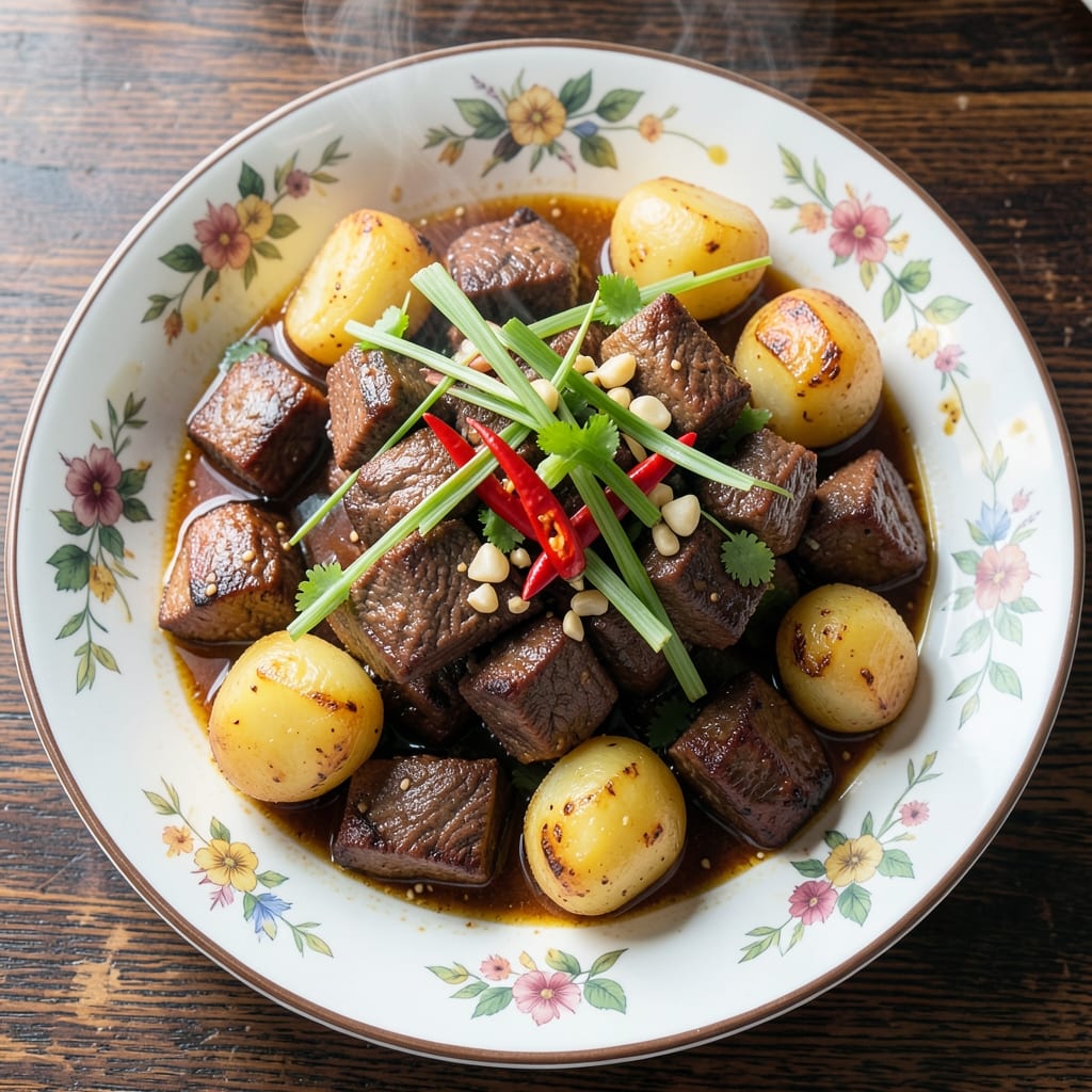 Beef and Potatoes Vietnamese Recipe: Fragrant Fish Sauce and Lemongrass Harmony