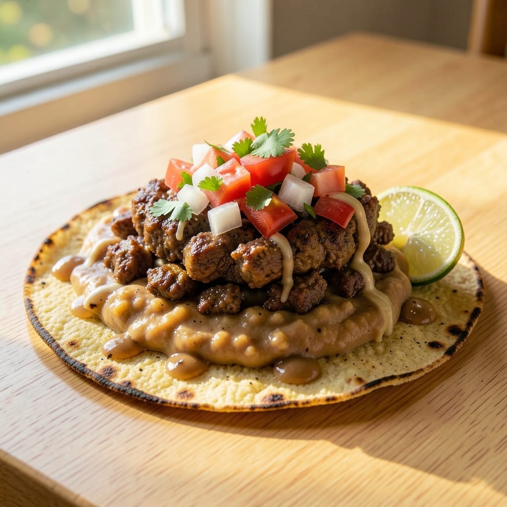 Beef and Bean Tostadas Recipe: Crispy Shells Loaded With Smoky Spiced Filling