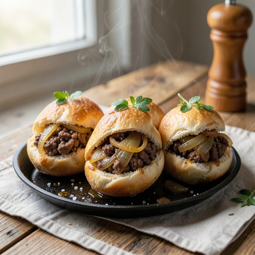 Beef and Onion Piroshki Recipe: Flaky Dough Wraps Stuffed With Savory Beef