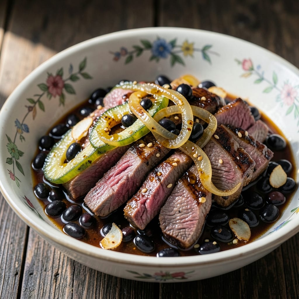 Beef Ampalaya With Black Beans Recipe: Bitter Melon and Hearty Beans in Spiced Tomato Gravy
