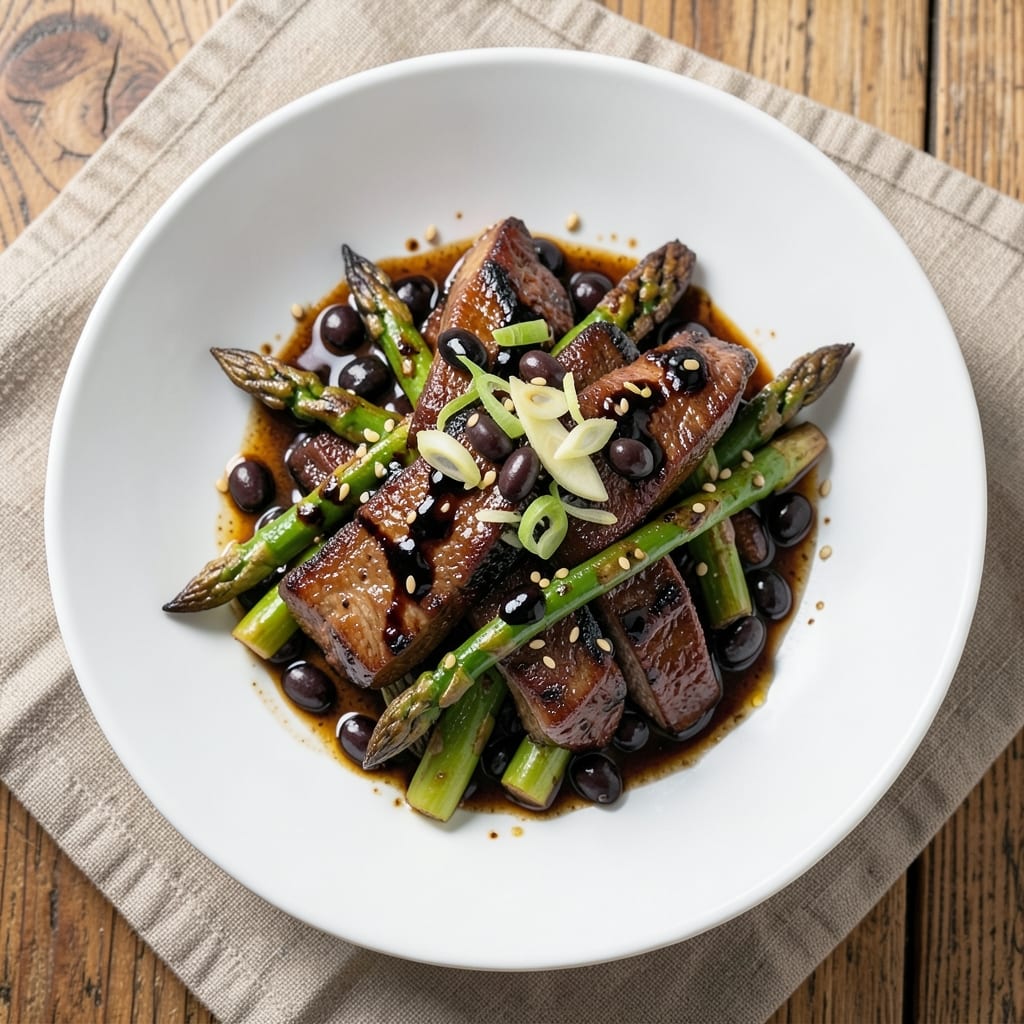 Beef Asparagus Black Bean Sauce Recipe: Wok-Heated Umami Bomb With Crispy Beef Bites