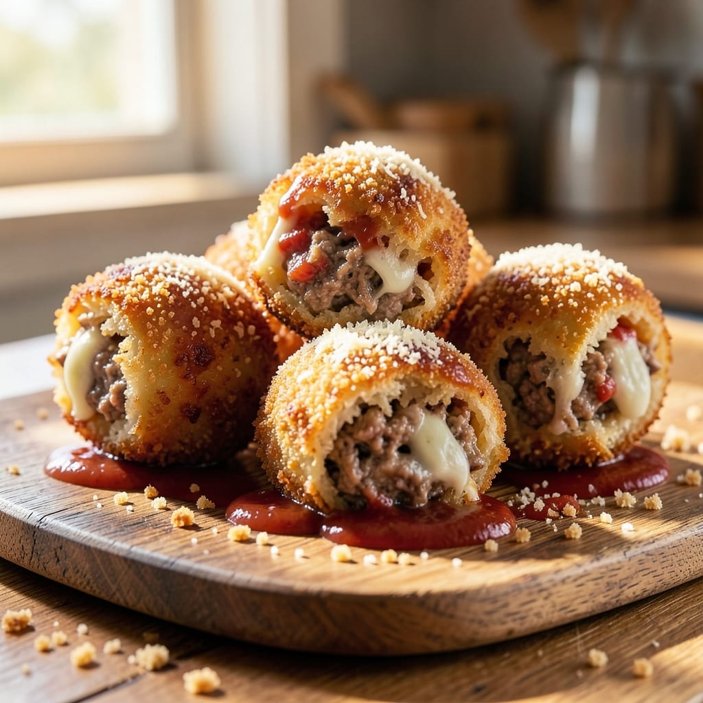 Beef Arancini Recipe: Crispy Rice Balls With Melty Cheese Centers