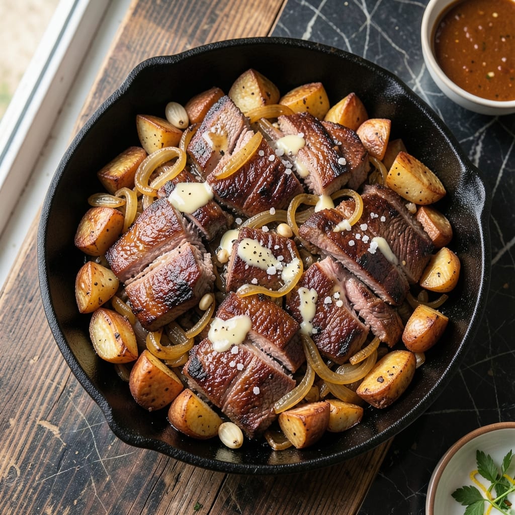 Baked Roast Beef Hash Recipe: Crispy Potato Crust With Savory Meat Bites