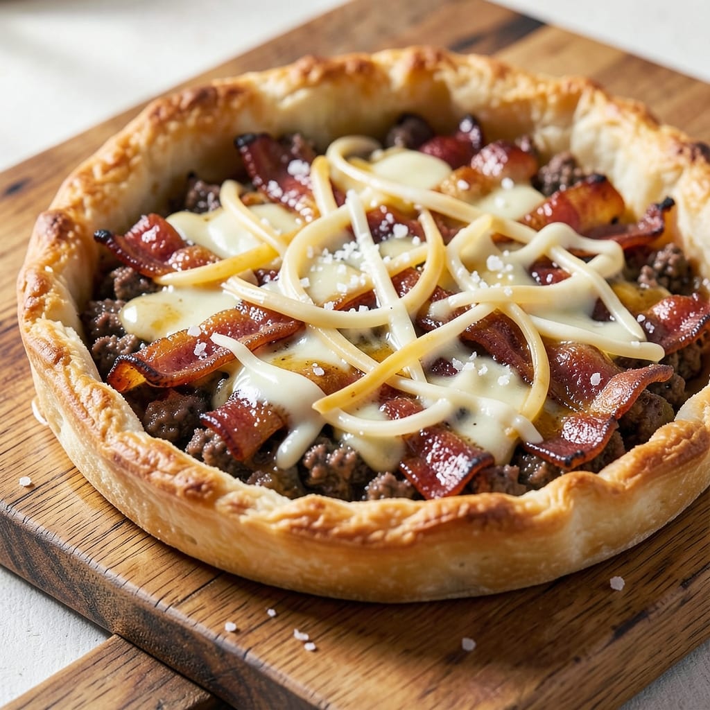 Beef Bacon and Cheese Pie Recipe: Crispy Crust, Melty Layers, One-Pan Magic