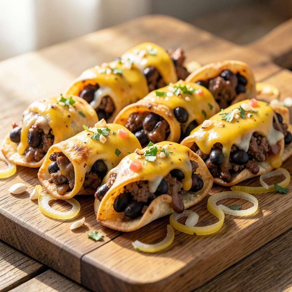 Beef and Bean Taquitos Recipe: Crispy Tortilla Wraps With Melty Cheese Magic