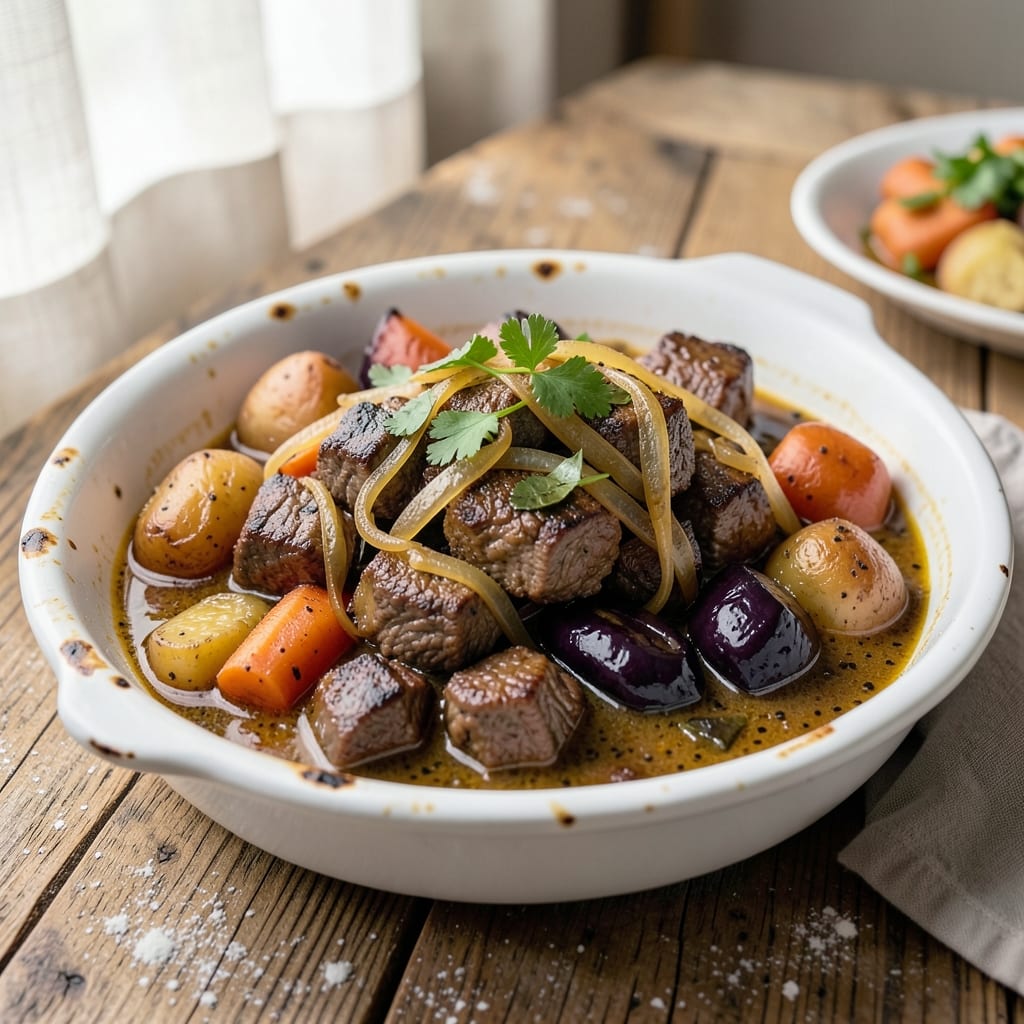 Batangas Beef Caldereta Recipe: Slow-Braised Potatoes and Eggplant in Rich Tomato Gravy