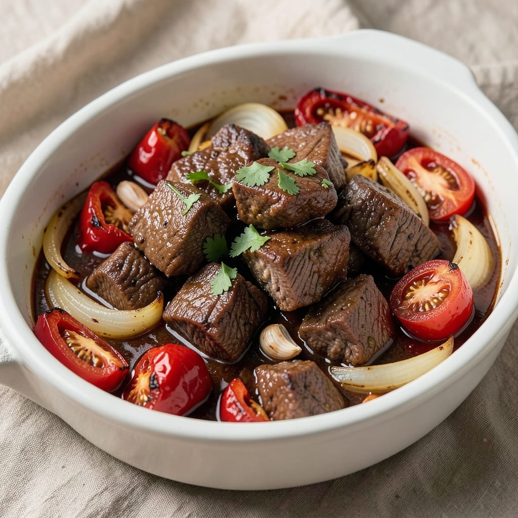 Beef Afritada Recipe in Slow Cooker: Silky Tomato Sauce and Tender Beef Bites