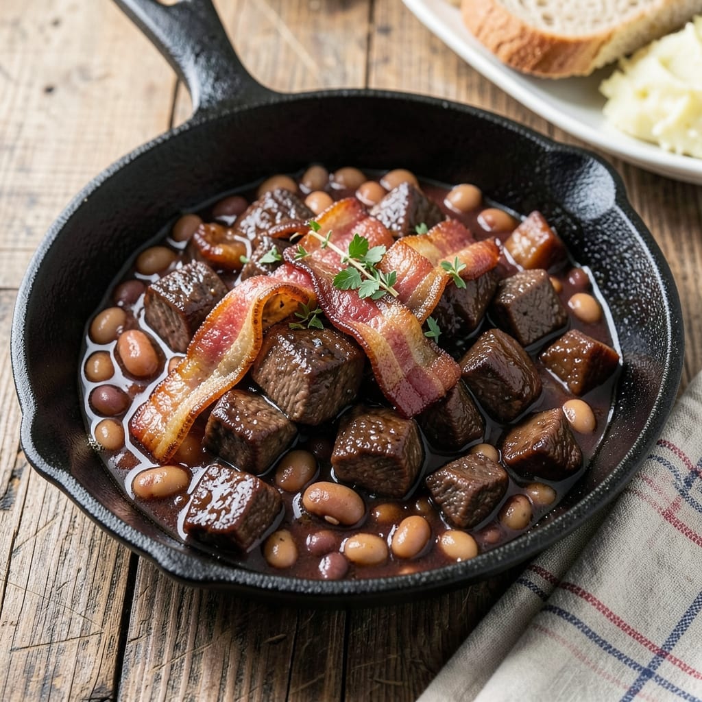 Baked Beans With Beef and Bacon Recipe: Smoky-Sweet Slow-Cooked Richness