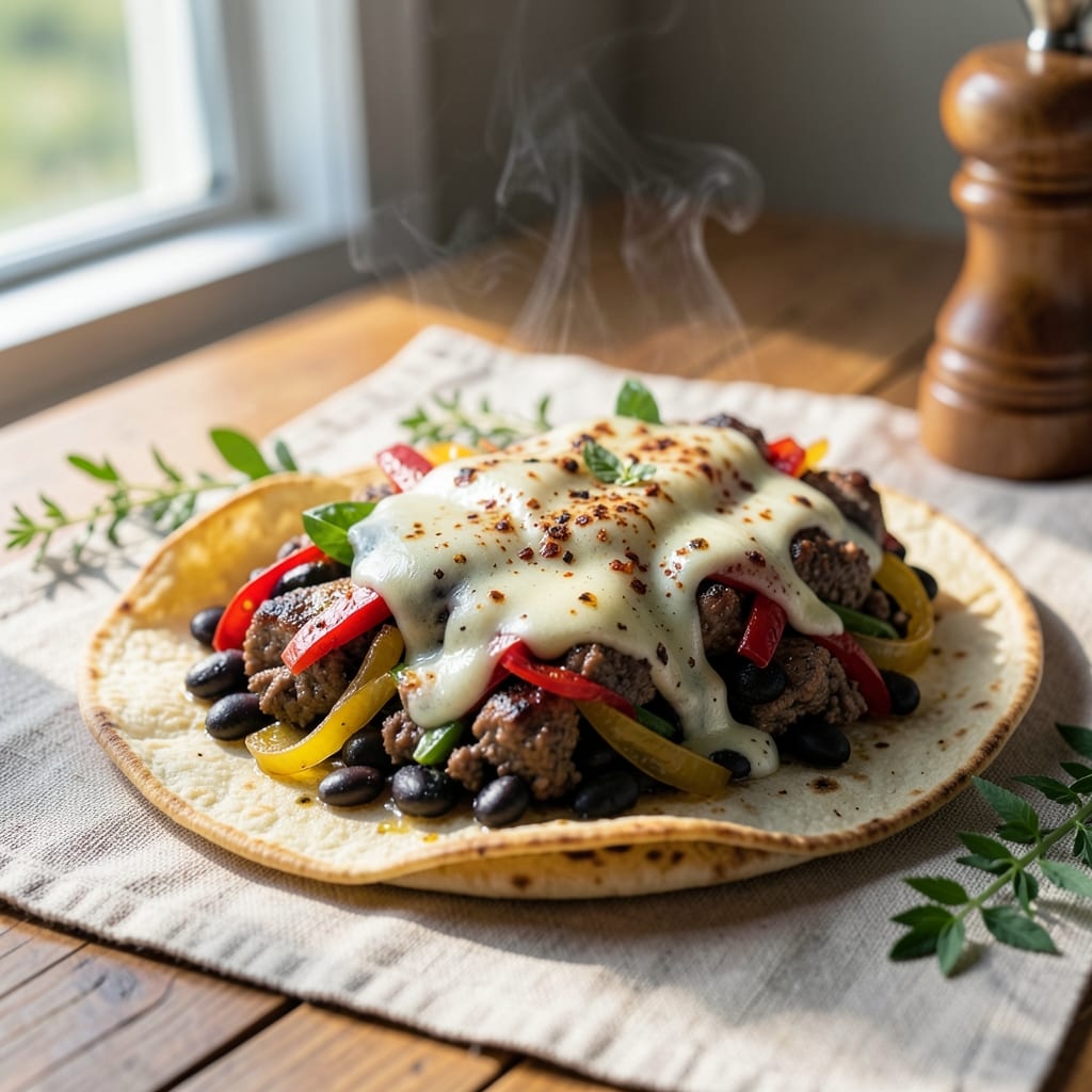 Baked Beef and Bean Burritos Recipe: Crispy Tortillas with Melty Cheese Magic