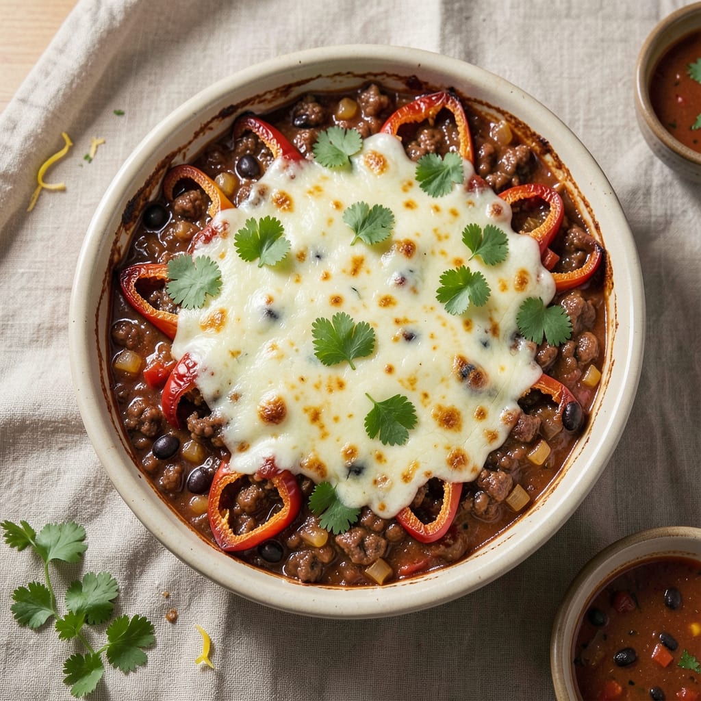 Baked Beef Chili Relleno Casserole Recipe: Crispy Tortilla Crust Meets Smoky Spiced Filling