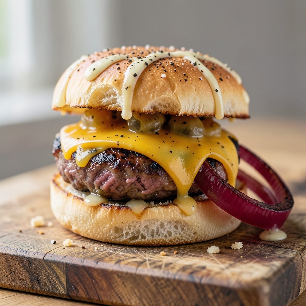 Beef and Cheese Burgers Recipe: Juicy Patties With Melty Cheese Sandwich Magic