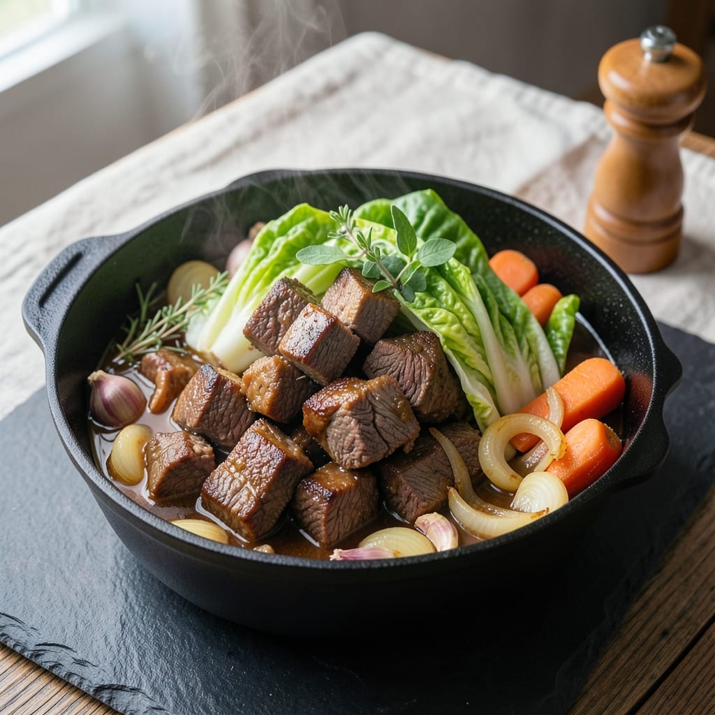 Beef and Cabbage Hot Pot Recipe: Savory Broth and Silky Greens in One Bowl