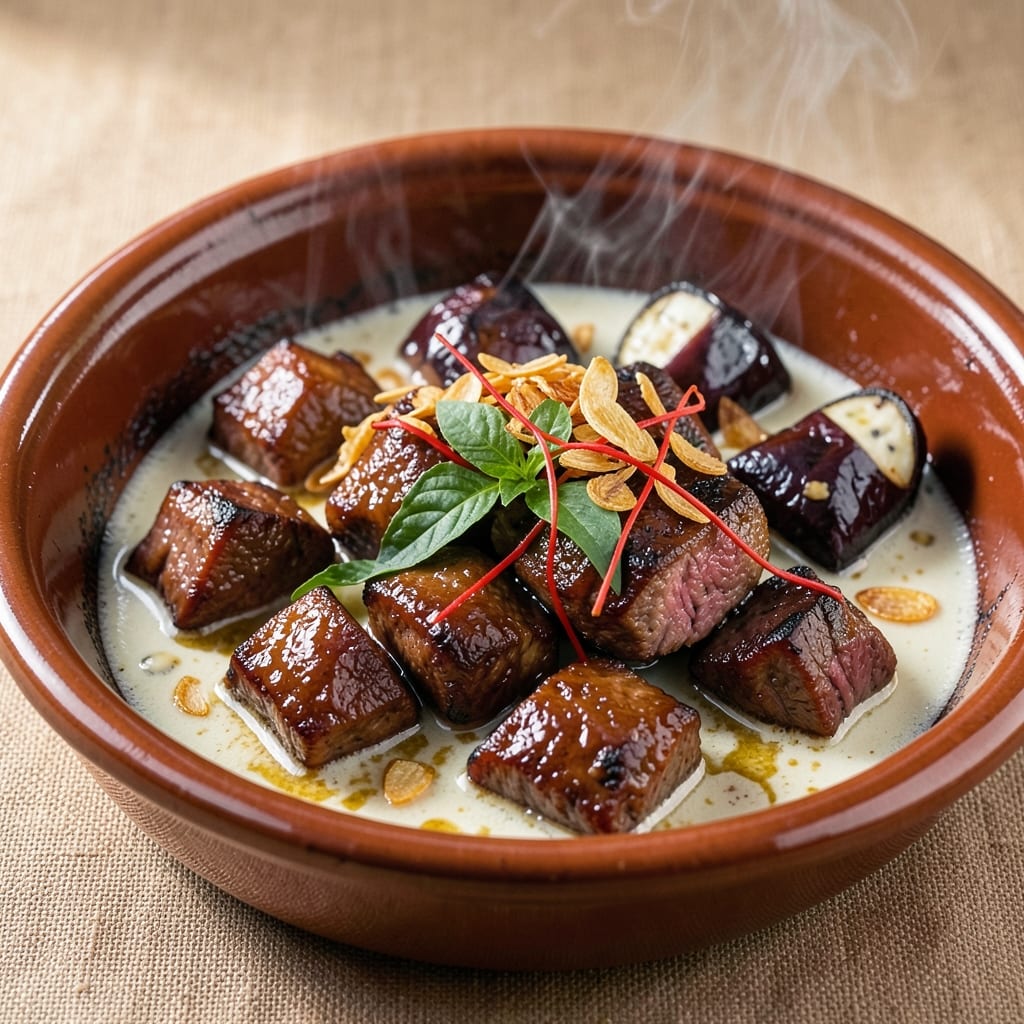Beef Bicol Express Recipe: Wok-Hei Crispy Beef and Silky Eggplant Twist
