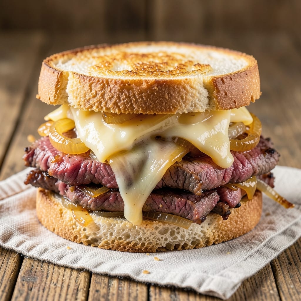 Beef and Cheese Sandwiches Recipe: Crispy-Fried Grilled Cheese with Caramelized Onion Crunch