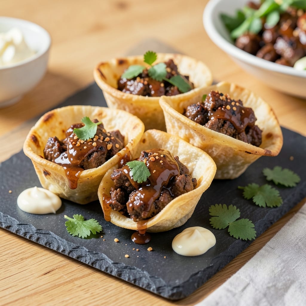 BBQ Beef Cups Recipe: Smoky-Spiced Bites With Crispy Tortilla Crunch