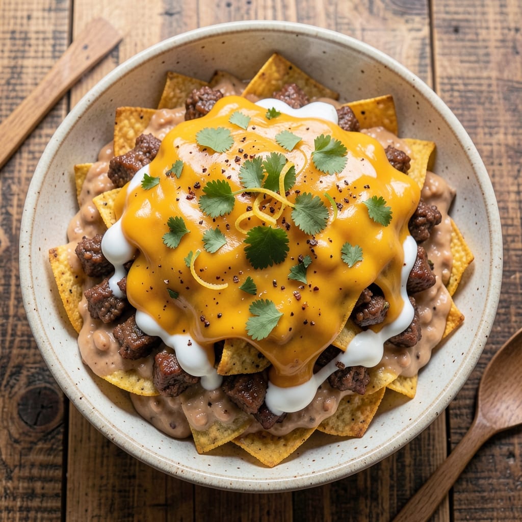 Beef Bean Cheese Nachos Recipe: Crispy Tortilla Bites Loaded With Melty Cheese Magic