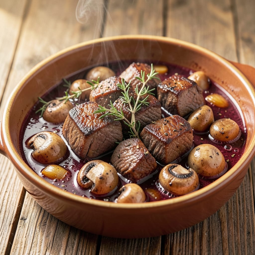 Basic Beef Bourguignon Recipe: Deep Wine-Braised Tenderness With Caramelized Mushrooms