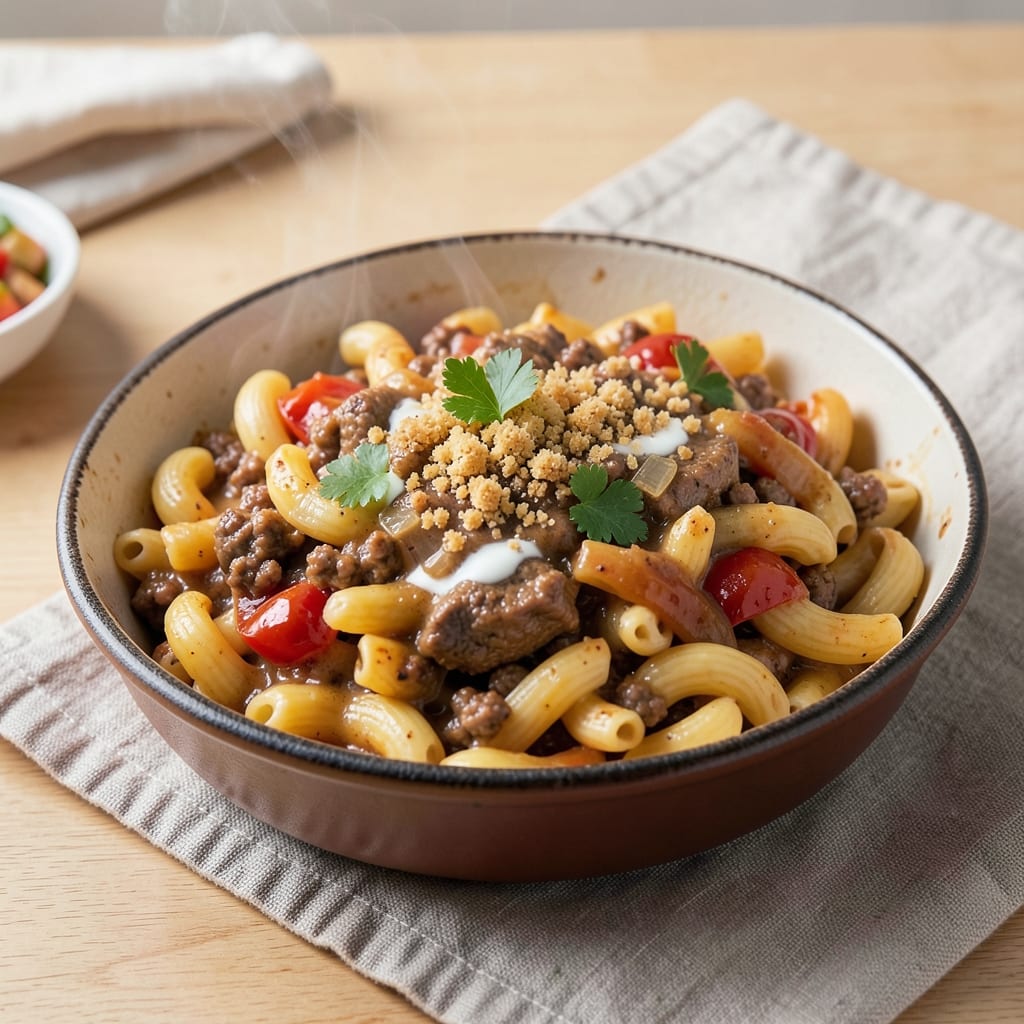 Baked Beef Macaroni Recipe: Cheesy Crust and Juicy Beef in One Pan