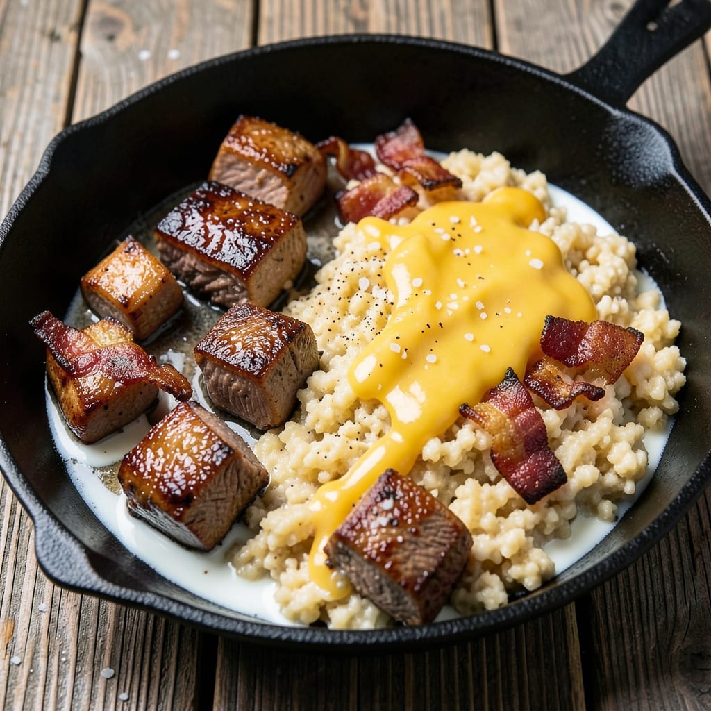 Beef and Grits Recipe: Smoky Paprika Crust Meets Creamy Cheese Velvety