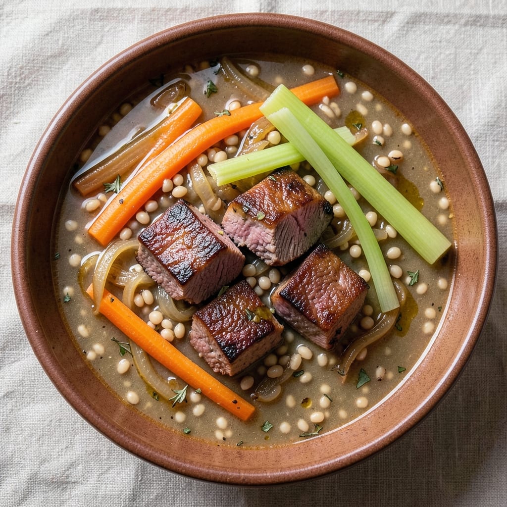 Beef Barley Soup Recipe No Tomatoes: Hearty Umami Simmer With Chewy Grains