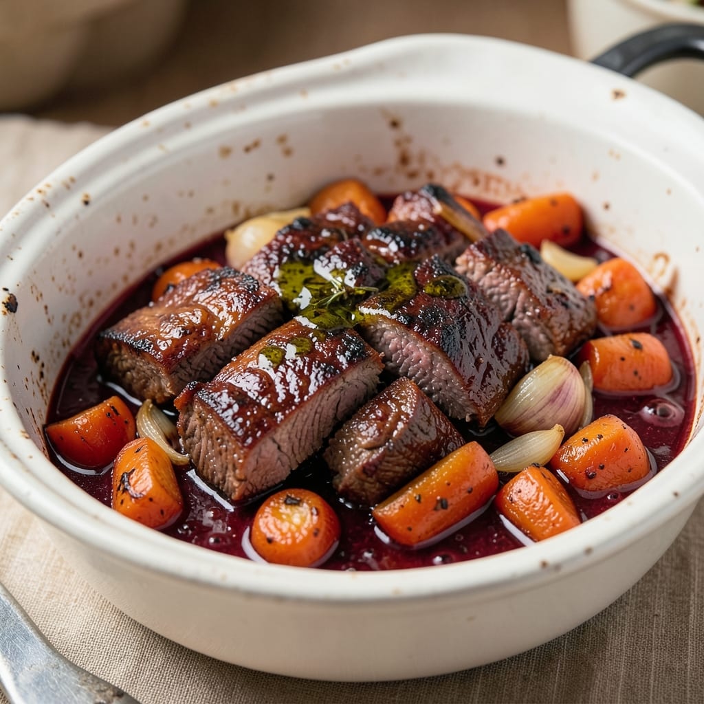 Beef and Red Wine Slow Cooker Recipe: Deep Umami Braise With Tender Chunks
