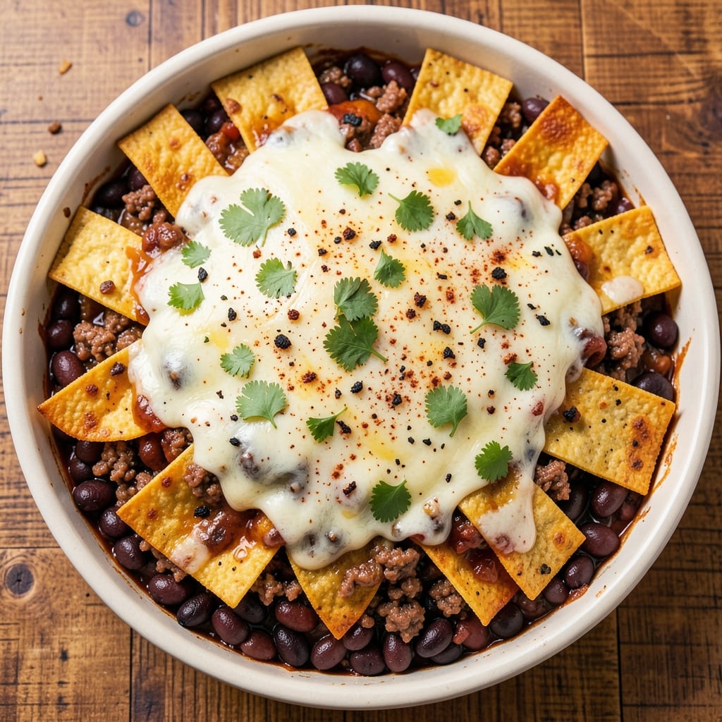 Beef and Black Bean Enchilada Casserole Recipe: Cheesy Tortilla Layers with Smoky Spice