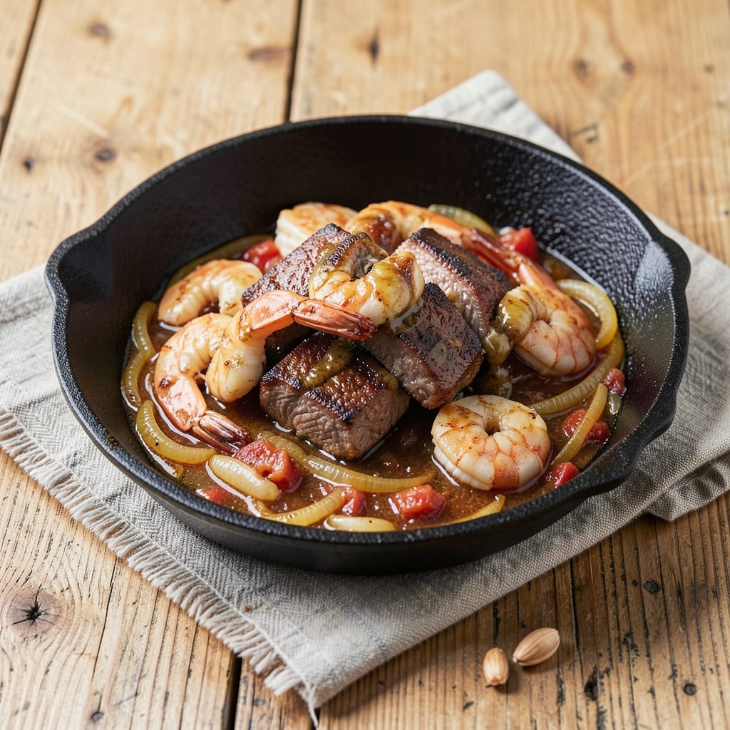Beef and Shrimp Recipe: Spiced Tomato-Basil One-Pot Harmony