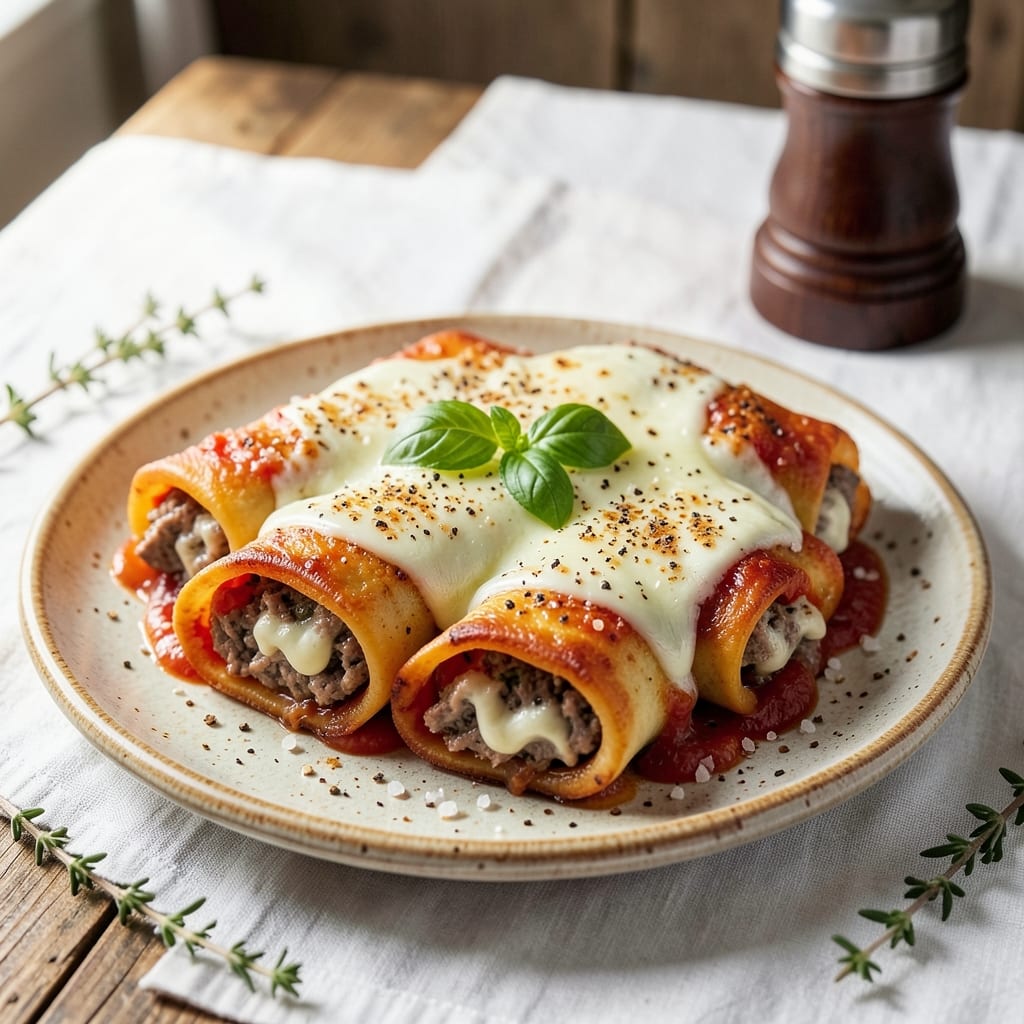 Beef and Ricotta Cannelloni Recipe: Baked Pasta Layers With Oozy Cheese Magic