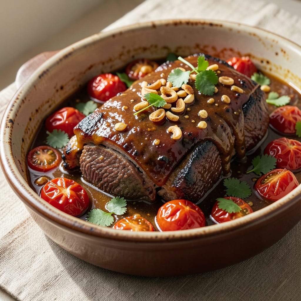 Beef Adobo Crock Pot Recipe: Vinegar-Braised Tender Meat with Savory Soy Glaze